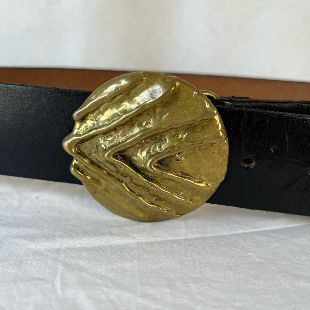 Stephen Burr handmade solid brass MCM 70’s modern artist vintage belt buckle - Picture 3 of 16